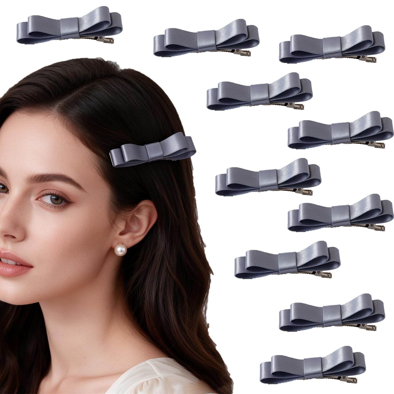 10 mini fermagli per capelli con fiocco
