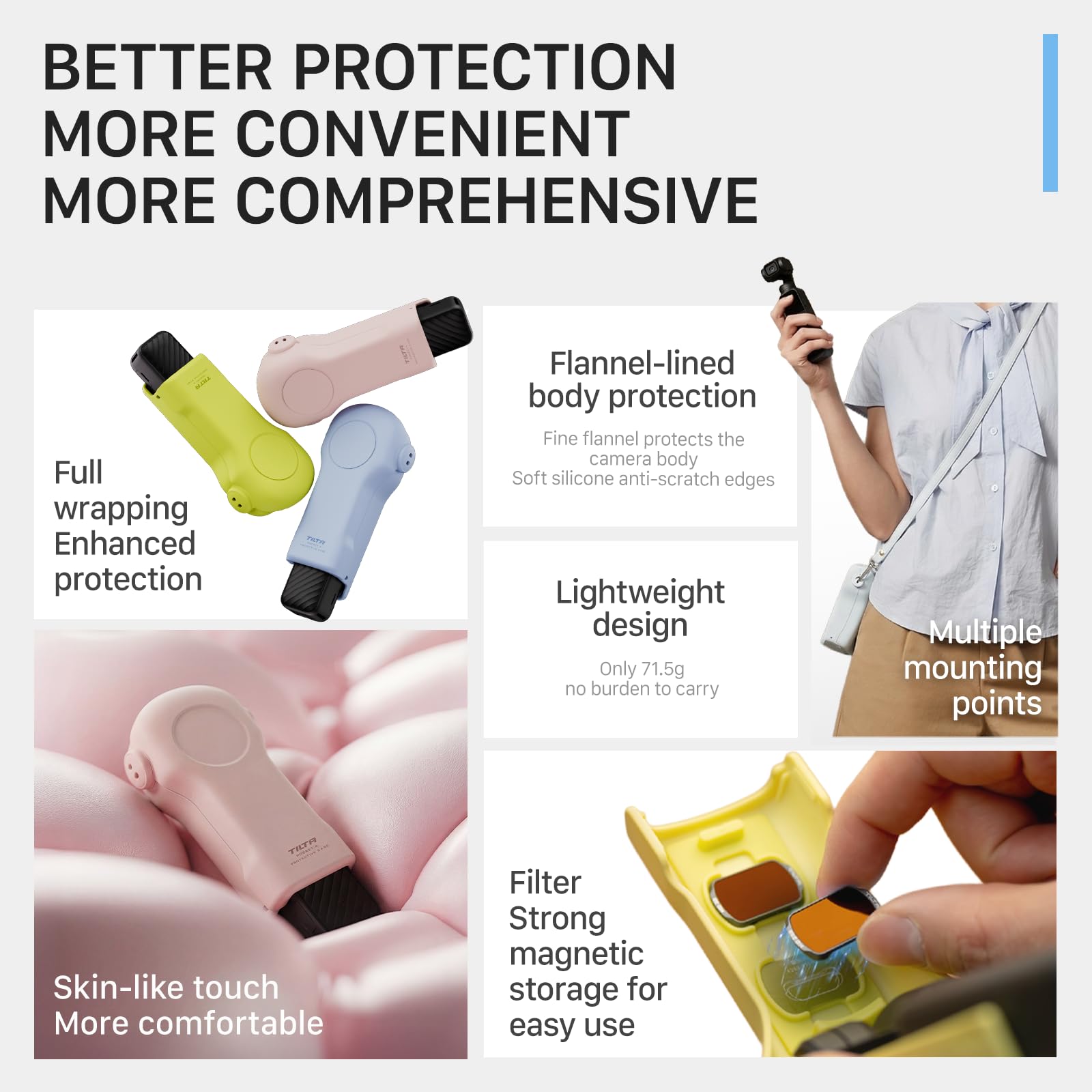 Tilta Pocket 4 Protective Case, Hartschale mit Safe-Lock, Stoßfest, Robustes Cover, Protective Case for DJI Osmo Pocket 4 Accessories, Hartschale – Platz für 3 Standardfilter, Grün TA-T96-PTC-LG - 3