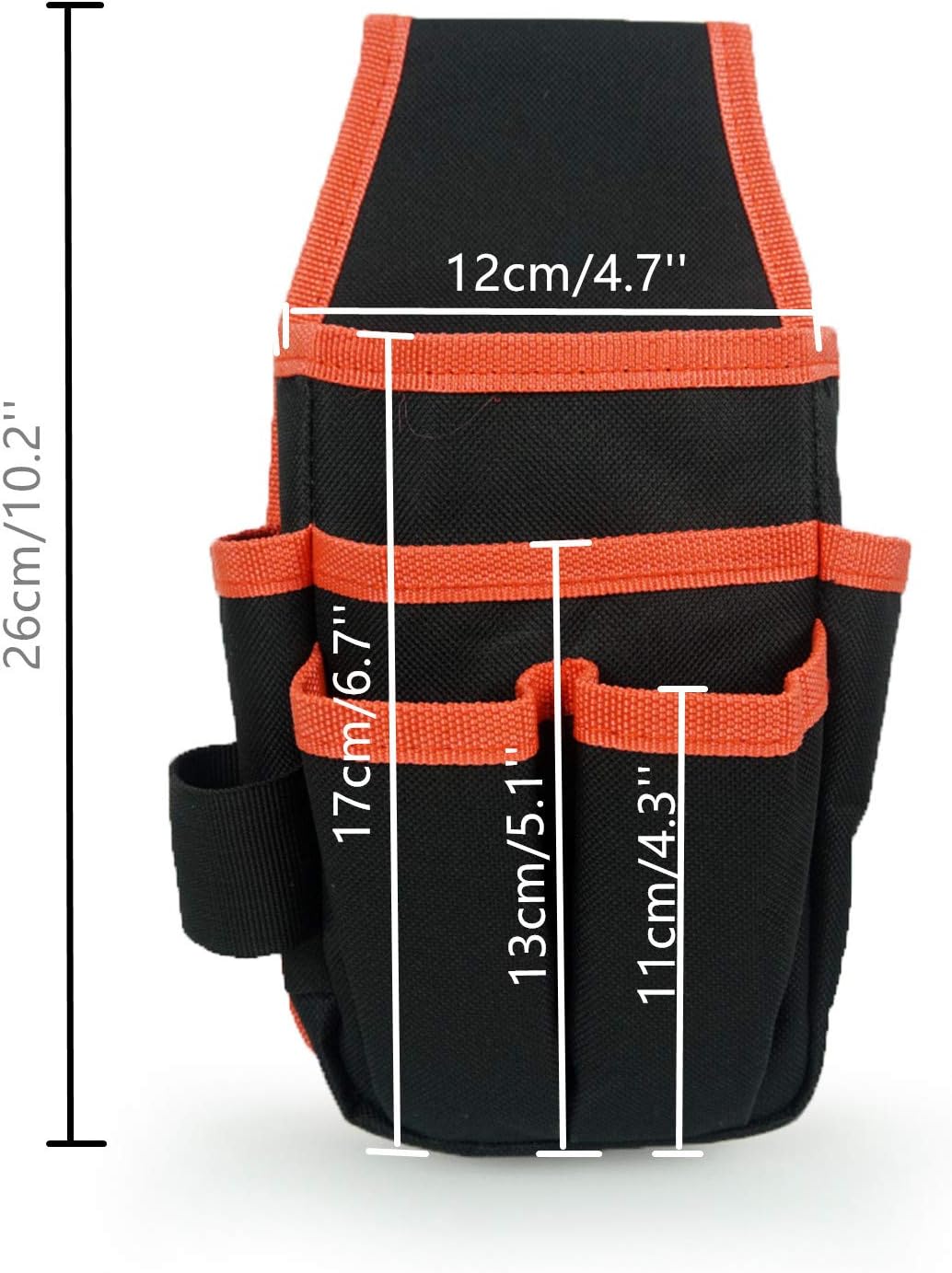 Canvas Tool Pouch Tool Organizer Bag Electricians Organizer Pouch Waist Bag for Tools with 6 Roomy Pockets, 9 Tool Loops, Adjustable Waist Strap for DIY Electricians Carpenters, Black