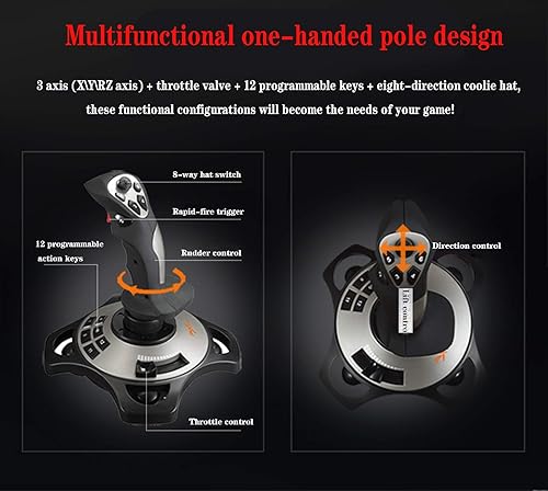 Miniatura 8 de Flight simulator controls pxn 2113 pc Joystick usb pc flight simulator controls with Vibration Function and Throttle Control Wired Game Flight Stick