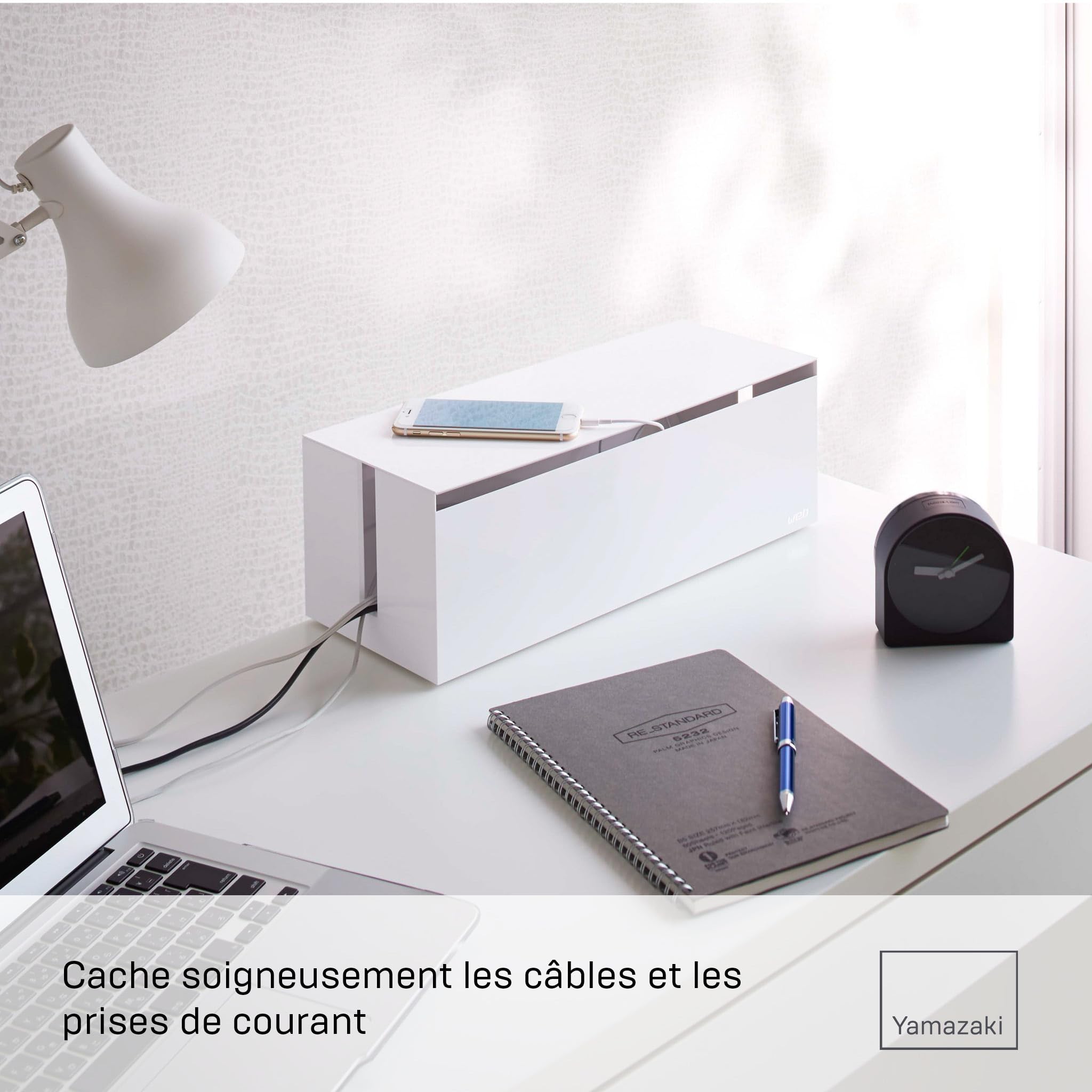 Yamazaki 2707 WEB Cable Box, white, PC~ABS Resin, 40 x 15.5 x 14.5 cm