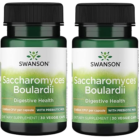 Swanson Saccharomyces Boulardii 5 Billion Cfu 30 Veg Capsules (2 Pack)