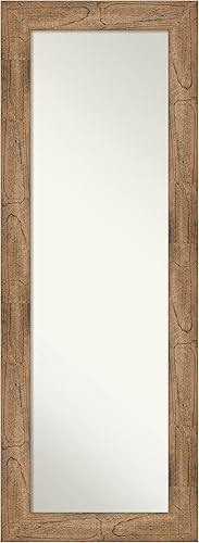 Amanti Art Espejo de pared de puerta de madera, espejo de longitud completa (53.5 x 19.5 pulgadas), espejo de cuerpo completo marrón búho y espejo