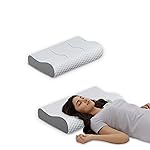 Orthopedic Memory Foam Pillow, Ergonomic Cervical Contour Breathable Design, Cooling Soft Cushion for Neck and Shoulder Support, Washable Cover, Dual Height 6cm & 9cm, Grey