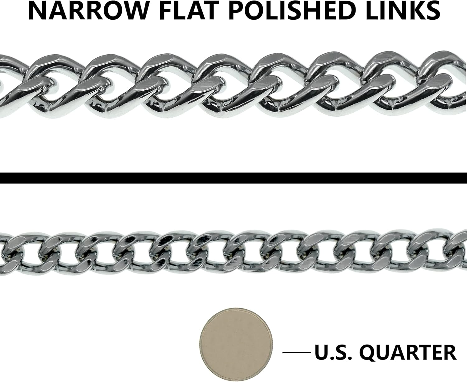 Herm Sprenger Chrome Plated Steel Dog Collar with Flat Narrow Links 4.0mm and Two O-Rings Choke Chain | Medium Large Dogs Professional Training Collar Correction Chain Made in Germany (30in (75cm))