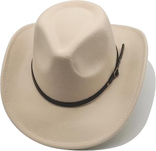 Sombrero de vaquero para mujer y hombre con cinta, disfraz de vaquera, sombrero occidental, sombreros de vaquero para mujer, color negro, beige, Talla única