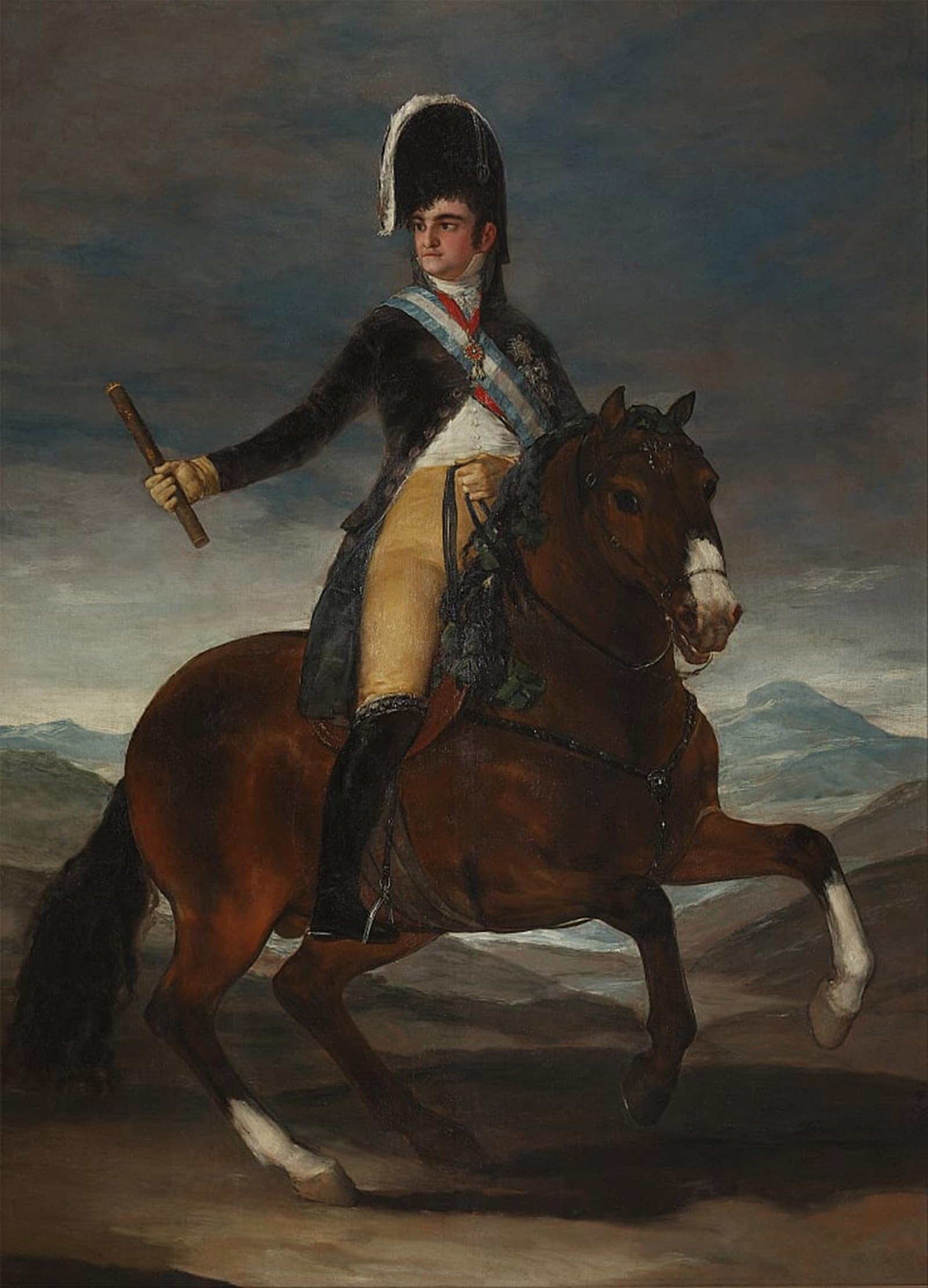 SERENDIPITP Abstract Painting Mural Print Picture Wall Decor Painting Equestrian Portrait of King Ferdinand Vii of Spain by Francisco De Goya Vintage Wall Artwork for Home Decor 60x90cm
