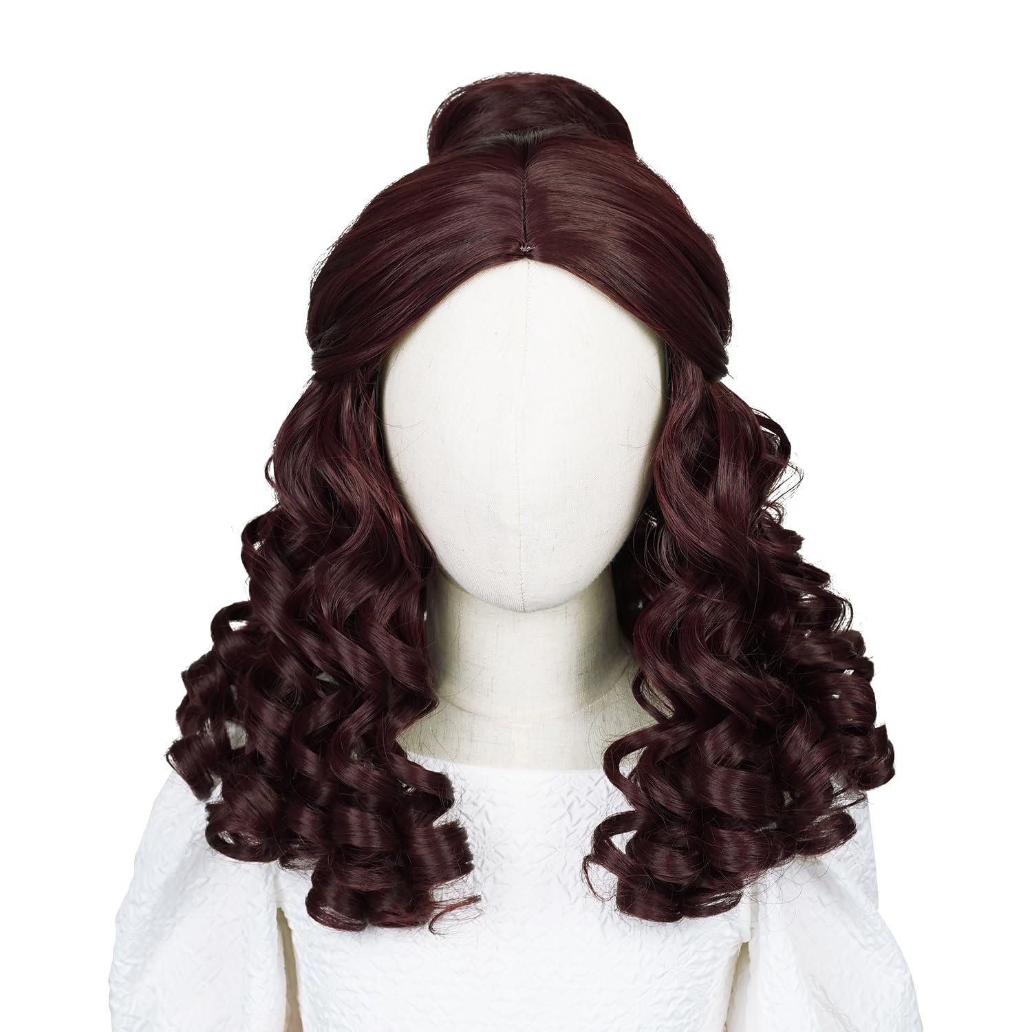 Aicos Brown Princess Wigs Long Wavy with Buns for Halloween Costume Party image 5