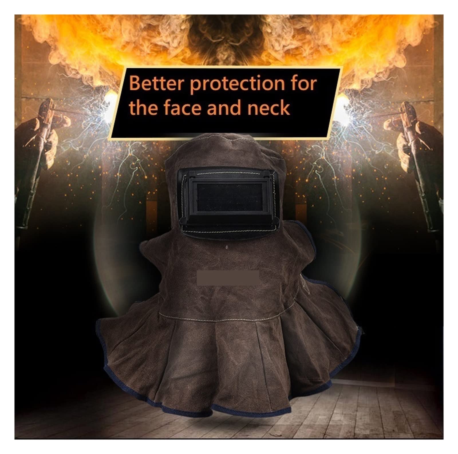 Máscara de casco soldadura cuero lente solar cubierta transpirable mascarilla protección seguridad for soldador(CKB-3001-YJP)
