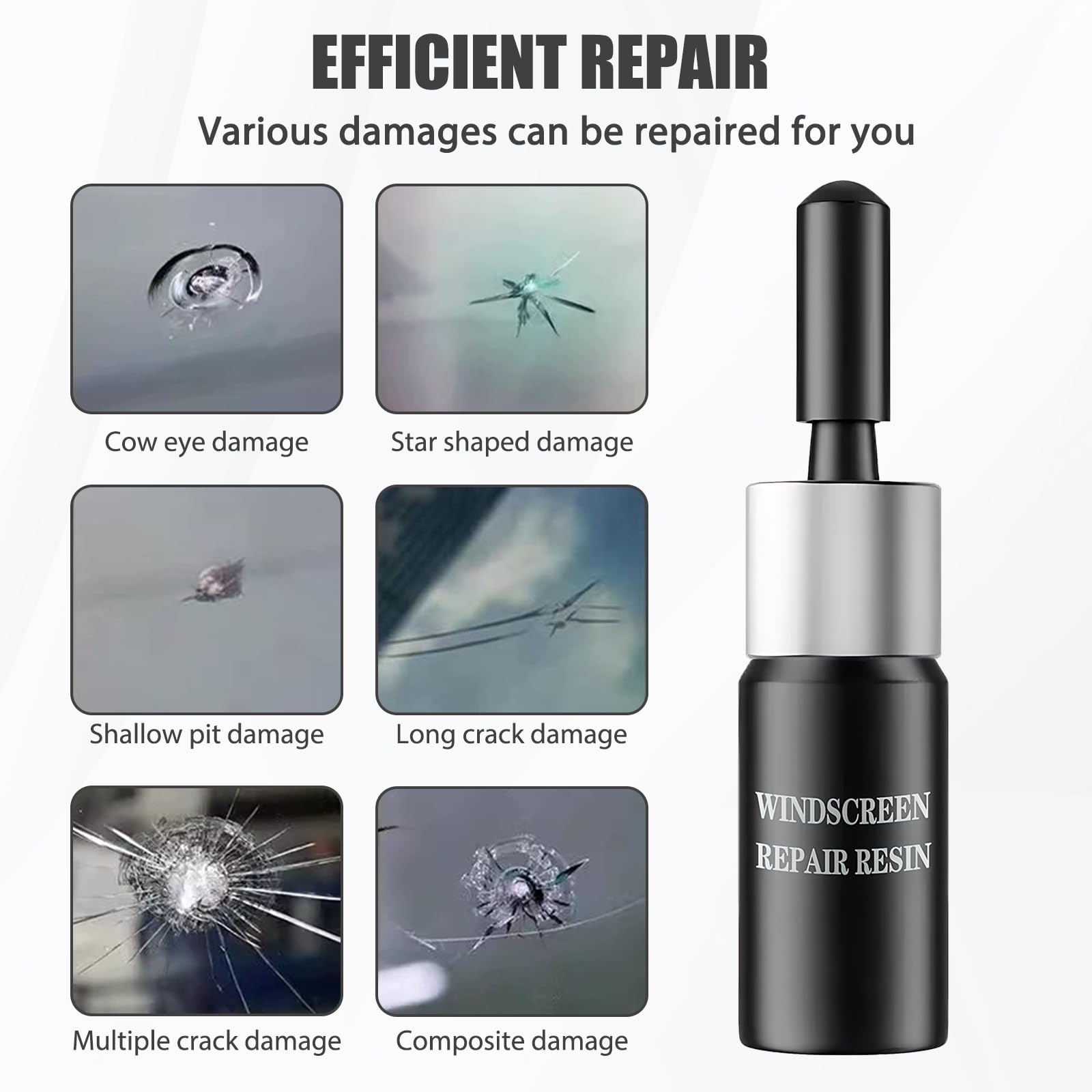 8 Articoli Kit Riparazione Parabrezza Auto Kit Riparazione Vetro Auto Colla Per Vetro Colla Parabrezza Alta Efficacia Lunga Durata Buona Penetrazione Facile Da Usare Ripristina Una Visione Nitida