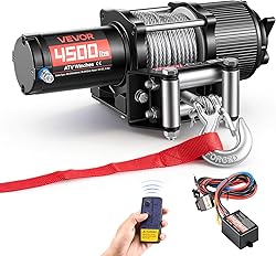 VEVOR Treuil Électrique 12 V CC 2041 kg Treuil pour Quad …