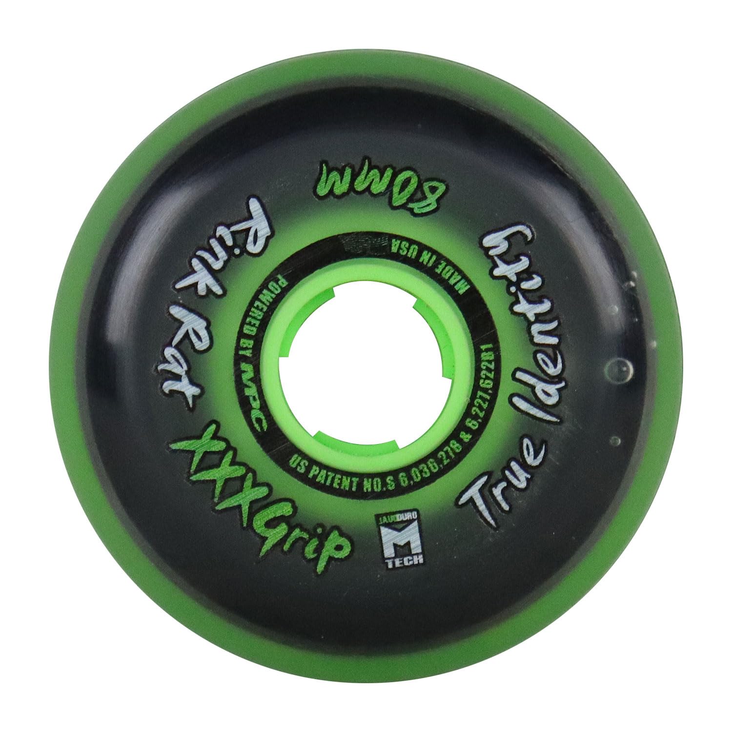 TGM Skateboards Rink Rat Wheels 80mm 76A True Identity XXX 8-Pack Inline Indoor Roller Hockey + Bearings/Spacers