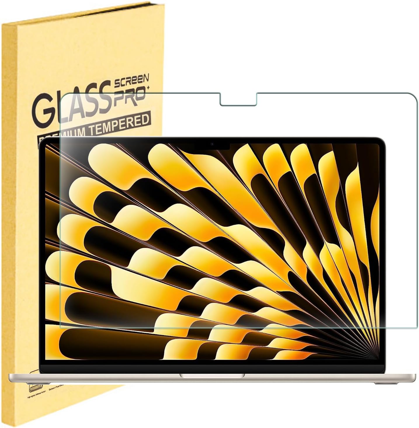 Tempered Glass Screen Protector for MacBook Air 15.3" with M5 M4 M3 M2 Chip & Touch ID ( A3448 A3241 A3114 A2941) Screen Protector for 2026-2023 MacBook Air 15 Inch Laptop Protective Accessories [9H Hardness] [Bubble Free]