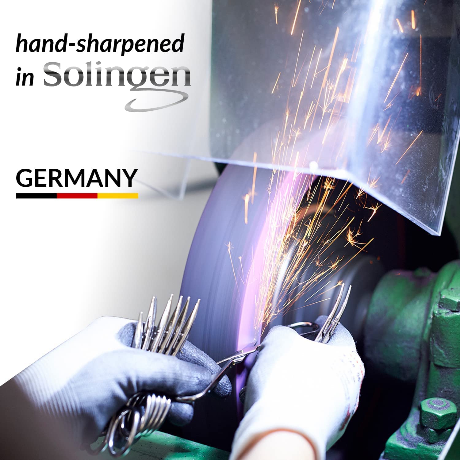 marQus - Set manicura con 7 piezas fabricado en Alemania, con lima de cristal patentada - Set para hombre y mujer, para el cuidado de pies y manos, estuche de cuero auténtico