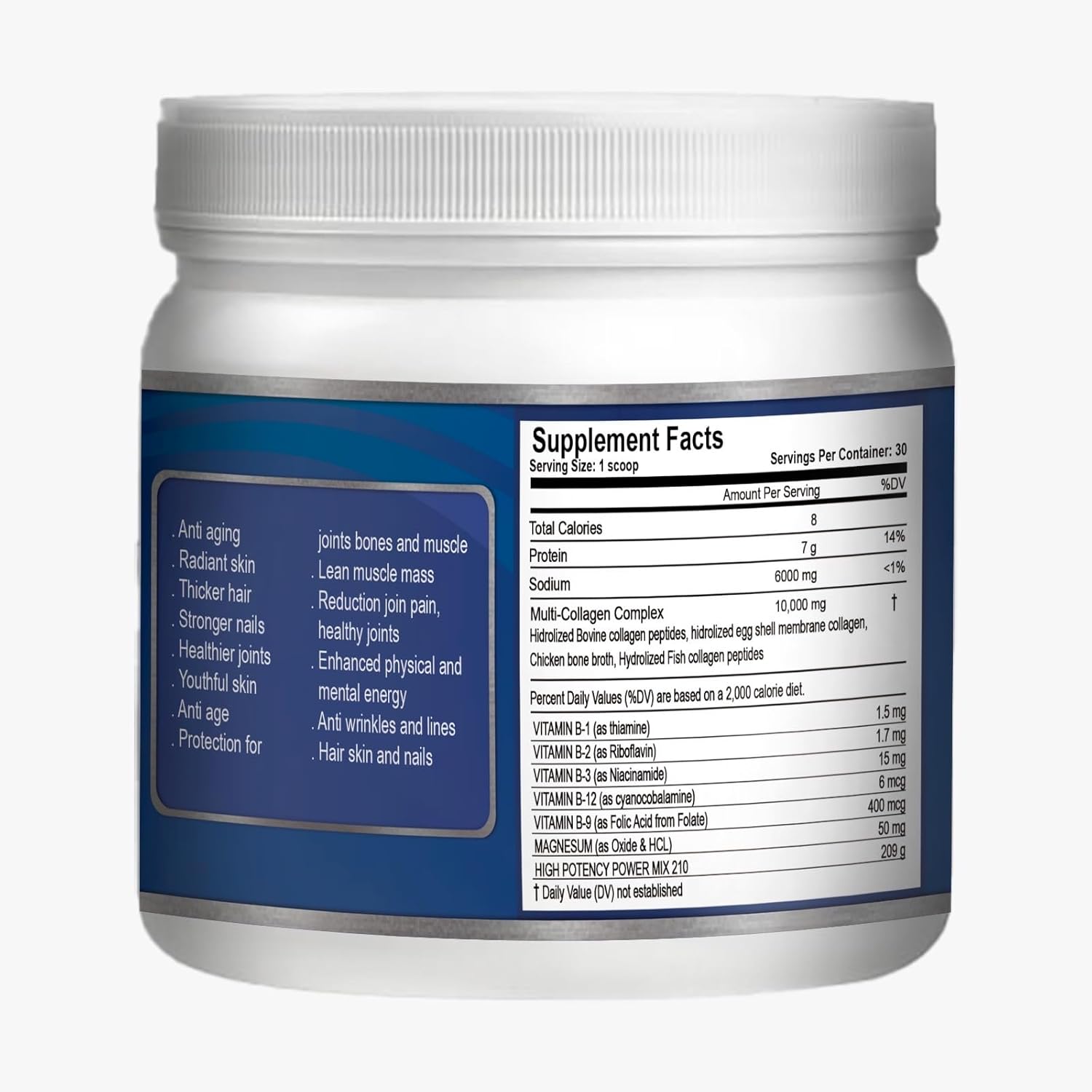 2 BIO-HYDROLIZED COLLAGEN 10,000 mg in (2) teaspoons daily.