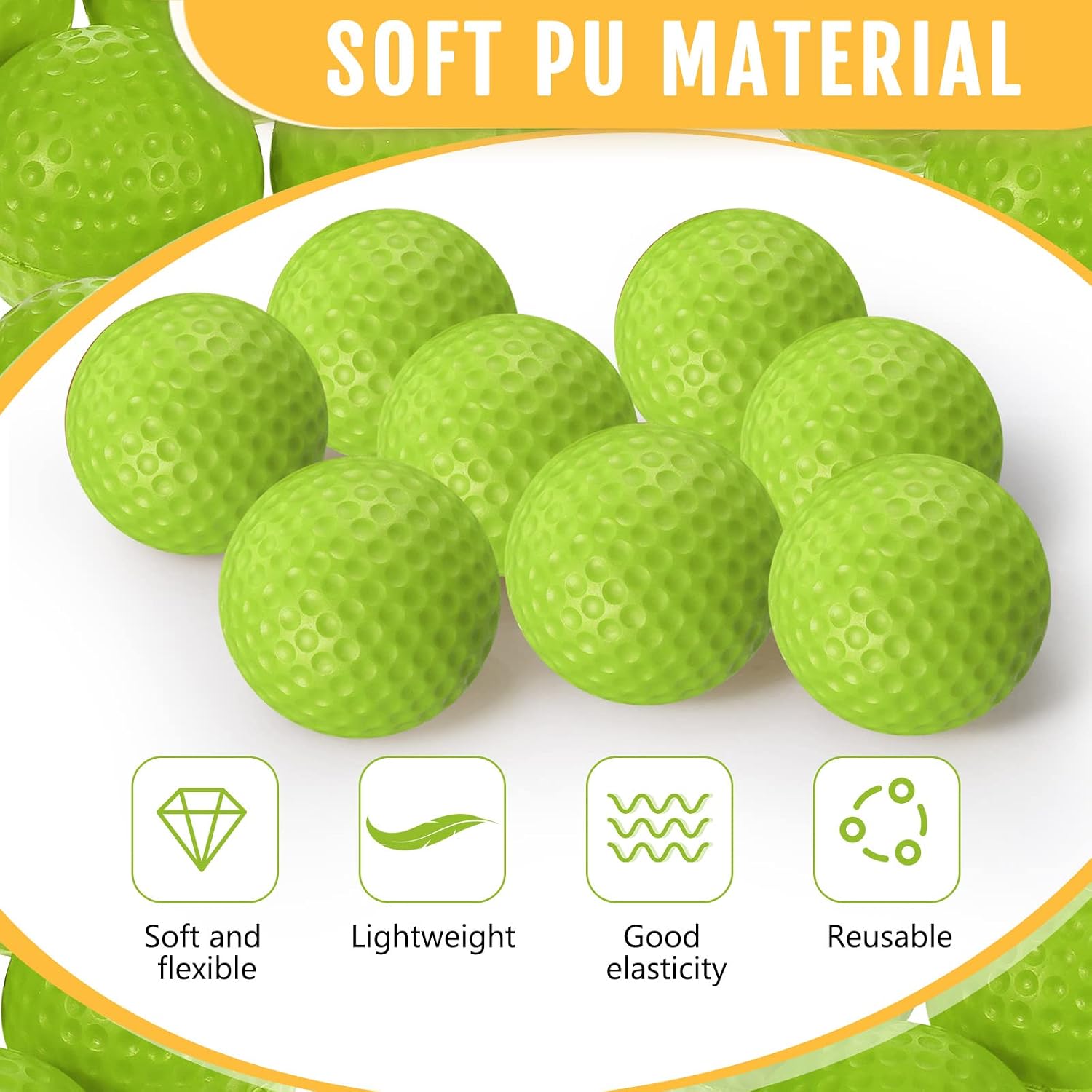 Junkin 80 Pcs Foam Golf Balls Practice Balls Realistic Feel and Flight Sport Training for Indoor or Outdoor Backyard Golf Training