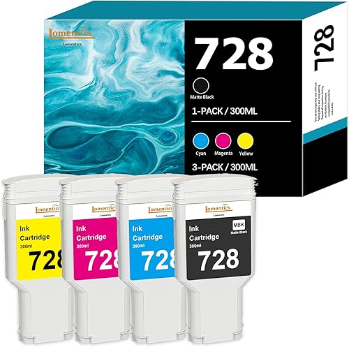 LOMENTI - Cartuchos de tinta de 10.1 fl oz (4 unidades, 1 negro mate, 1 cian, 1 magenta, 1 amarillo) - Cartucho de tinta compatible con impresora HP