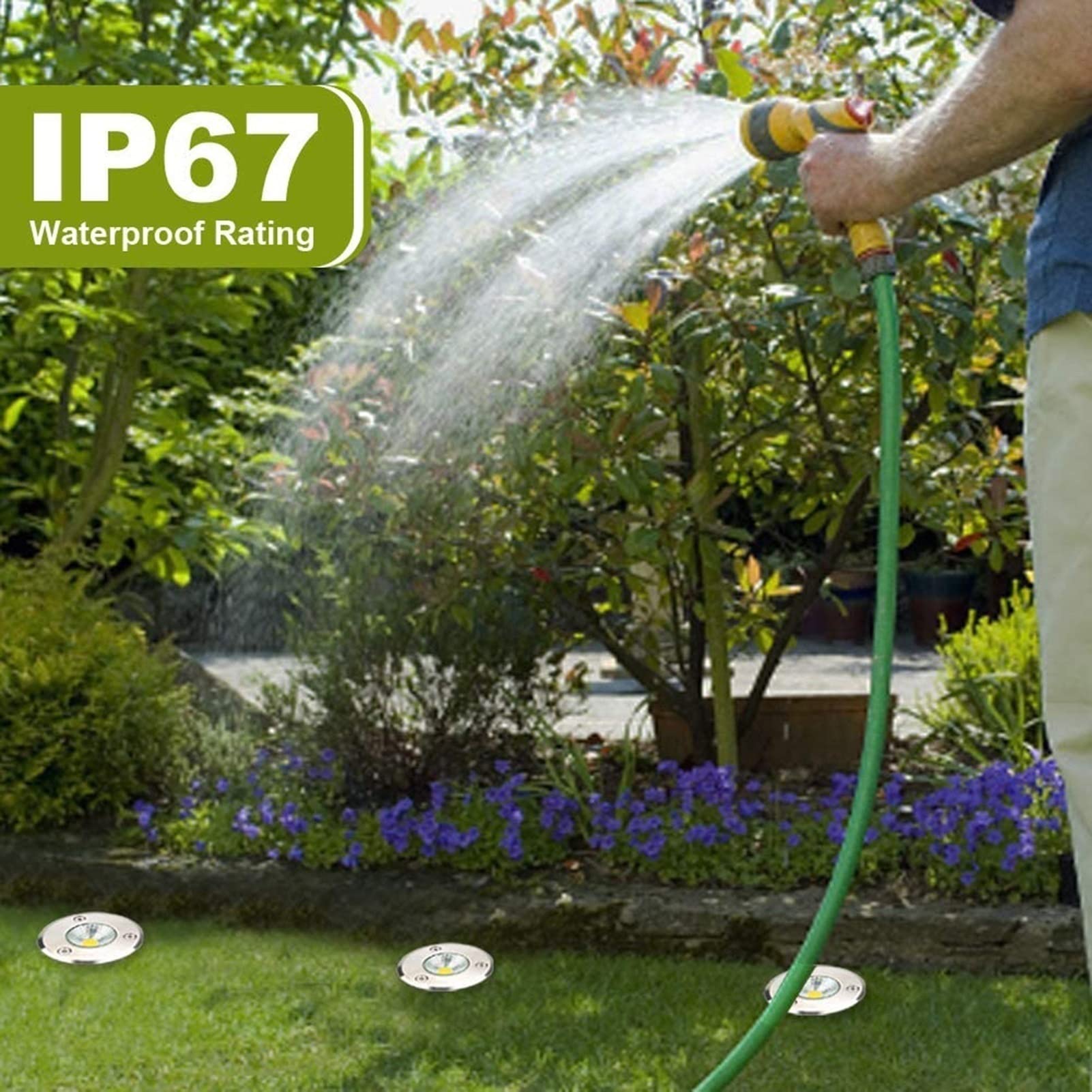 Faretti LED da Incasso per Pavimento Esterno 3W Faretto Incasso Segnapasso IP67 Impermeabile per Giardino, Esterno, Terrazzo(Warm White Light,24V)