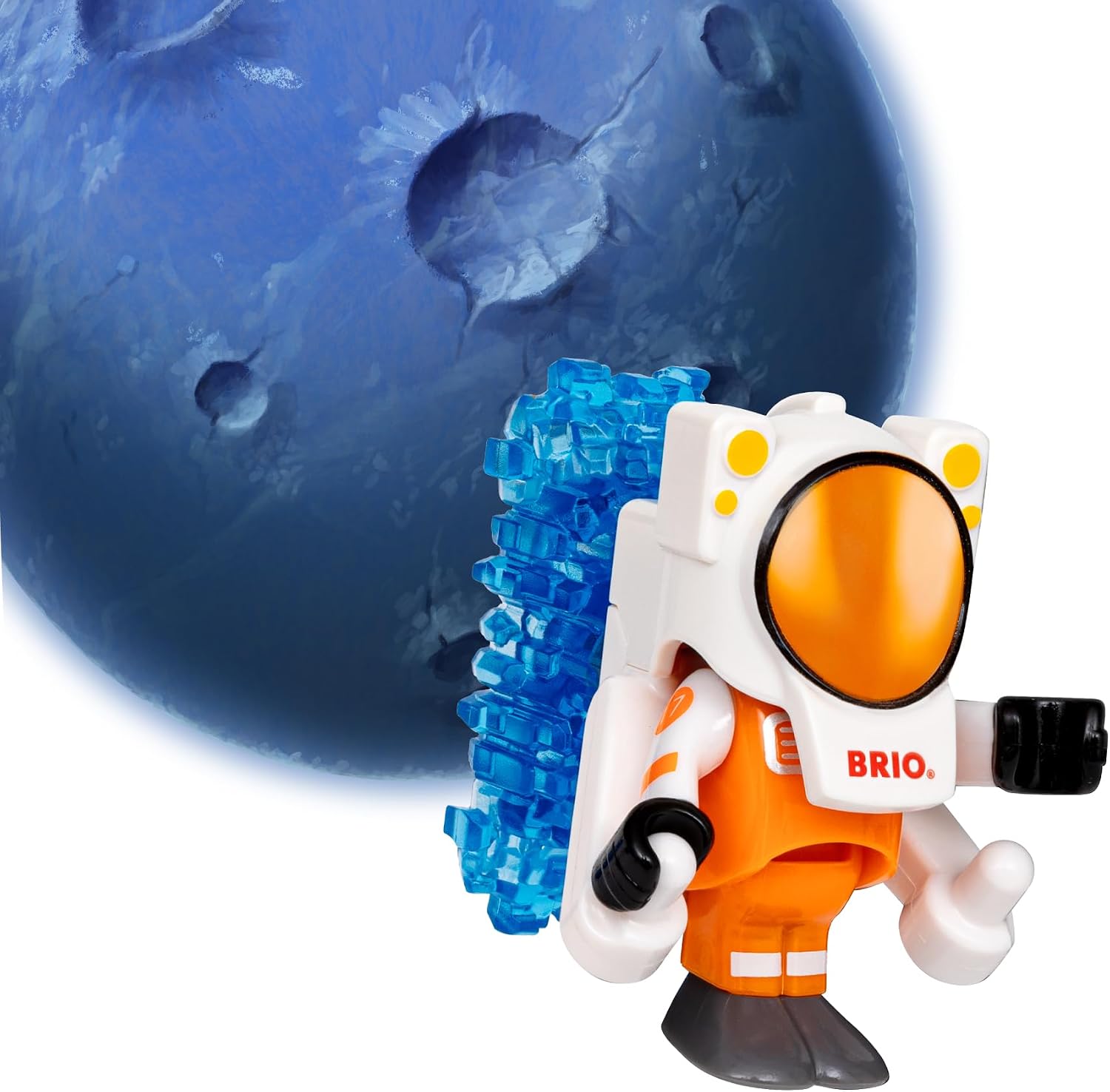 BRIO World Space Rover - 5‑Piece Space Vehicle & Cargo Playset with Astronaut Figure - Magnetic Accessories & Rover Wagon - Works with All World Railway Sets - Kids Ages 3 & Up