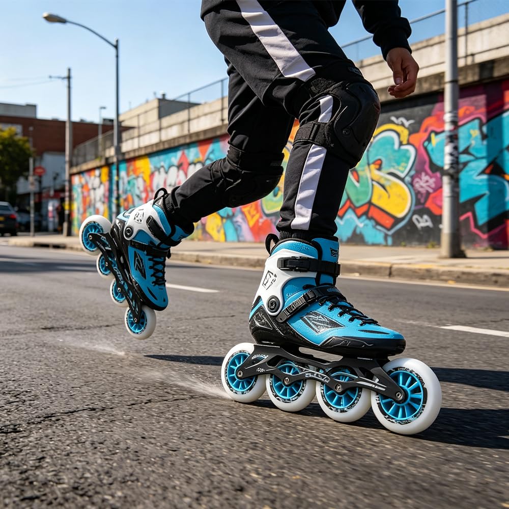 6er-Pack 100 mm / 110 mm Inline-Skate-Rollen Härte 85A – Langlebige PU-Ersatzrollen für Freestyle-Inline-Skating, geeignet für Inline-Skates für Erwachsene und Kinder (inkl. Kugellager) (Black, 110mm)