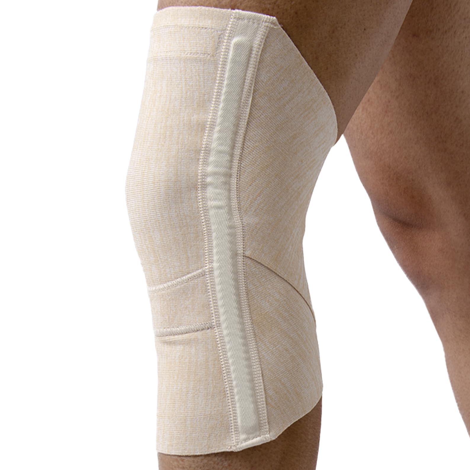 Beman - 353 Meniskus Orthopädische Kniebandage SportKniebandage mit Kreuzbändern, rutschfest, atmungsaktiv, mit seitlichen Schienen, Bandage für Herren Damen (nackt, 2)