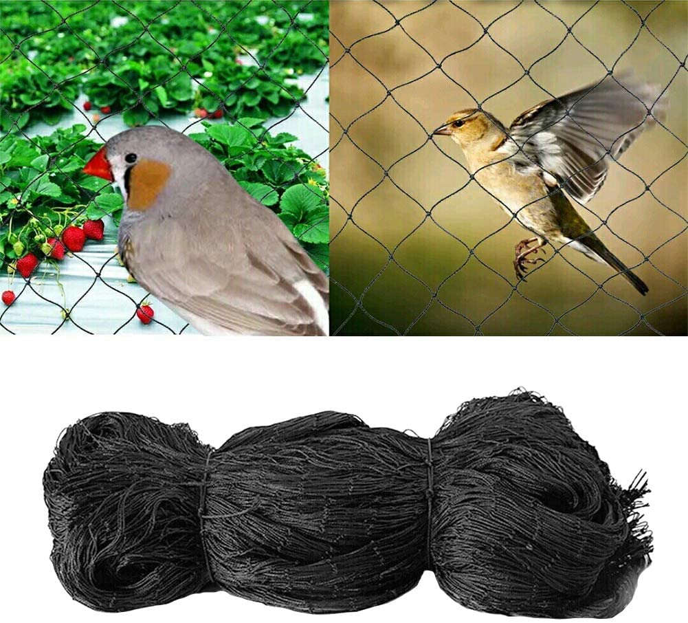 Red de jardín de malla fina, 15,24 x 15,24 m, red para árboles frutales, red de aves de corral para granjas, viticultura e invernaderos, tamaño de malla de 6 x 6 cm