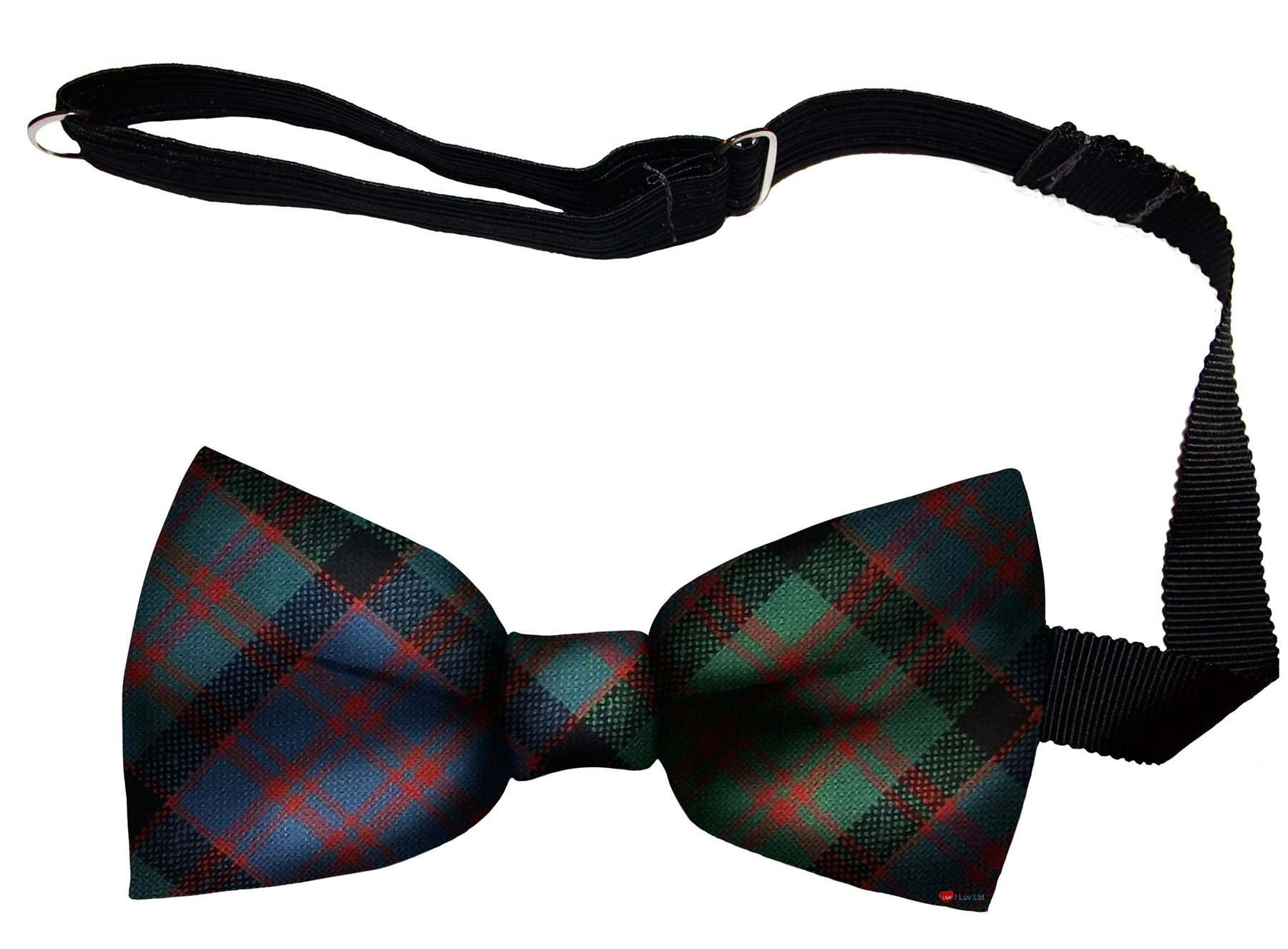 Noeud papillon laine douce réglable tartan MacDonald fixation facile