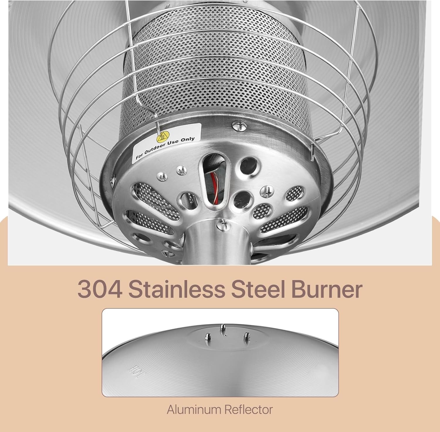 review Tabletop Propane Patio Heater, Portable 11,000 BTU Small Space Heaters, Adjustable Flame and Durable Stainless Steel and Aluminum Construction, for Outdoor Garden, Restaurant (Silver)