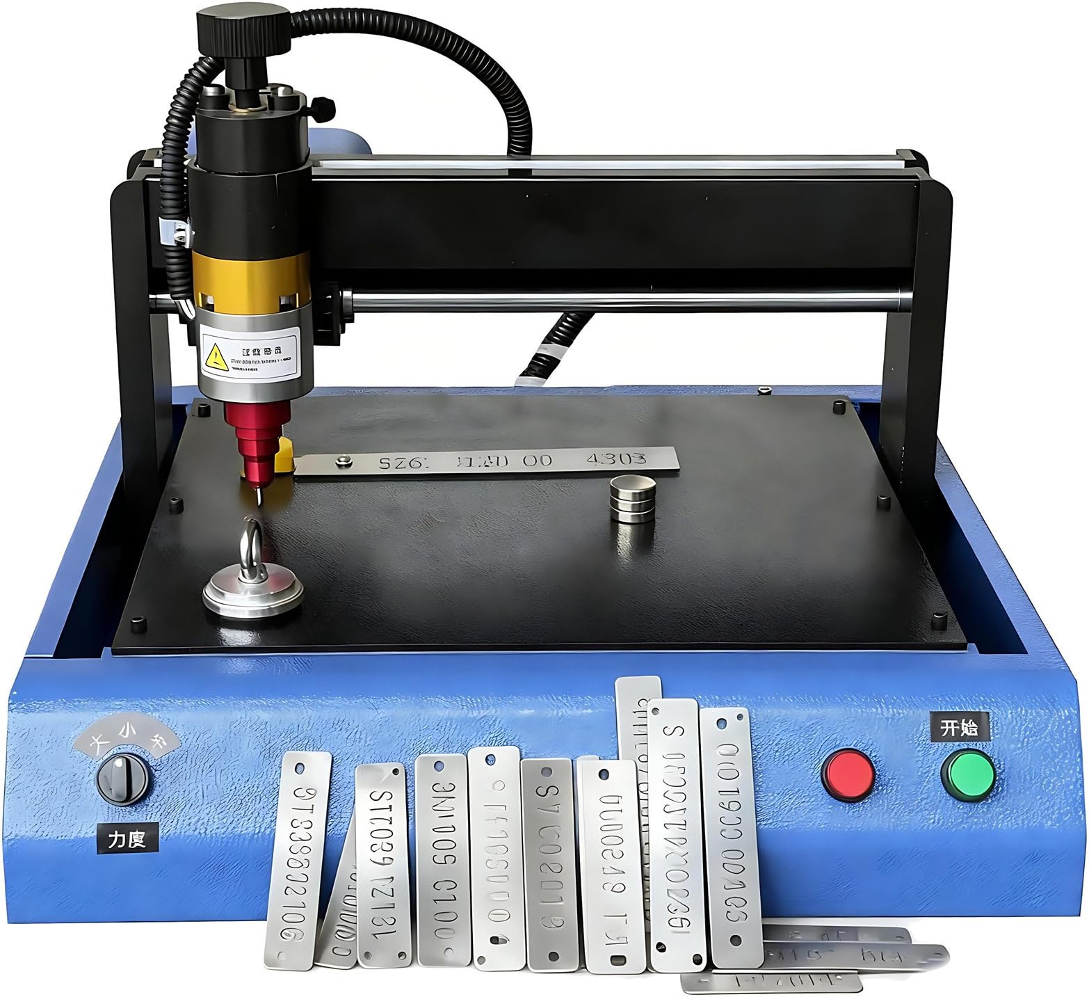 Maszyna do grawerowania metalu, grawerka punktowa 400 W, precyzyjne narzędzie przemysłowe do metalowych etykiet, tabliczek znamionowych, szyldów, obszar grawerowania 300 x 200 mm