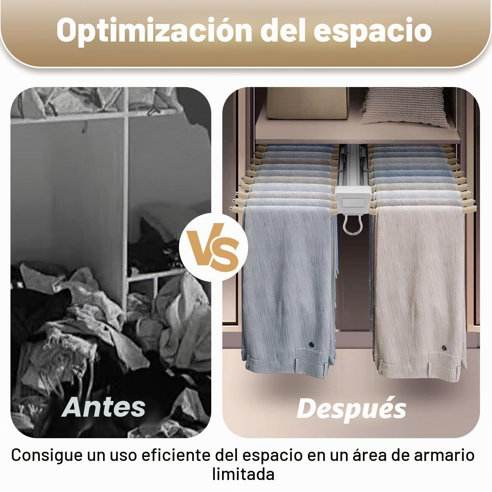 Percha extensible de dos filas para pantalones, 22 brazos, para pantalones, ahorra espacio, con revestimiento antideslizante flocado, organizador de armario