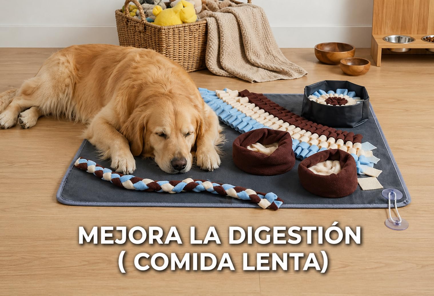 Alfombra Olfativa para Perros - Snuffle Mat Interactivo para Entrenamiento Mental y Olfato, Rompecabezas Dispensador de Premios y Comida Lenta, Base Oxford Lavable con Ventosa Antideslizante
