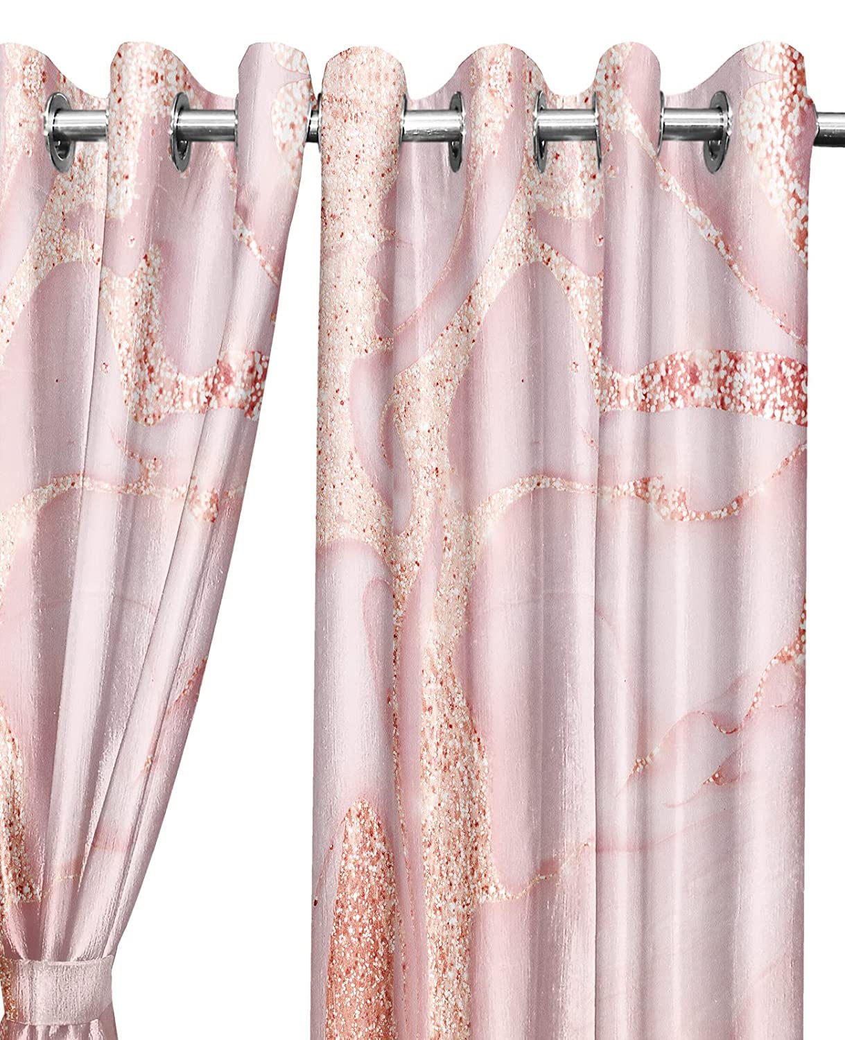 Lush Decor Polyester Floral 90% Blackout Curtains, Pack of 2 (7 Feet, Lemonade Pink)