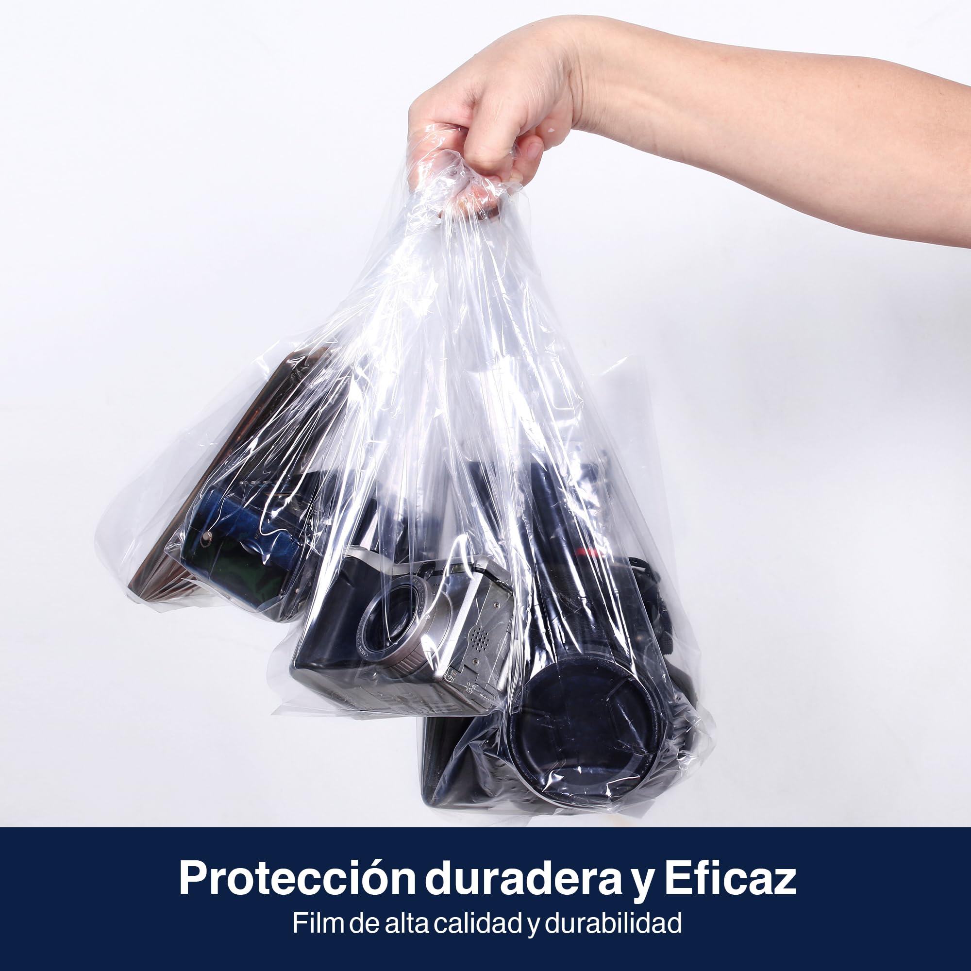 Precifilm Pack 6 Rollos de Mini Film Transparente para Embalar con Dispensador, Rollos de Plástico Embalaje de 10 cm, Ideal para Protección y Seguridad en Envíos y Almacenaje, Plástico, Transparente