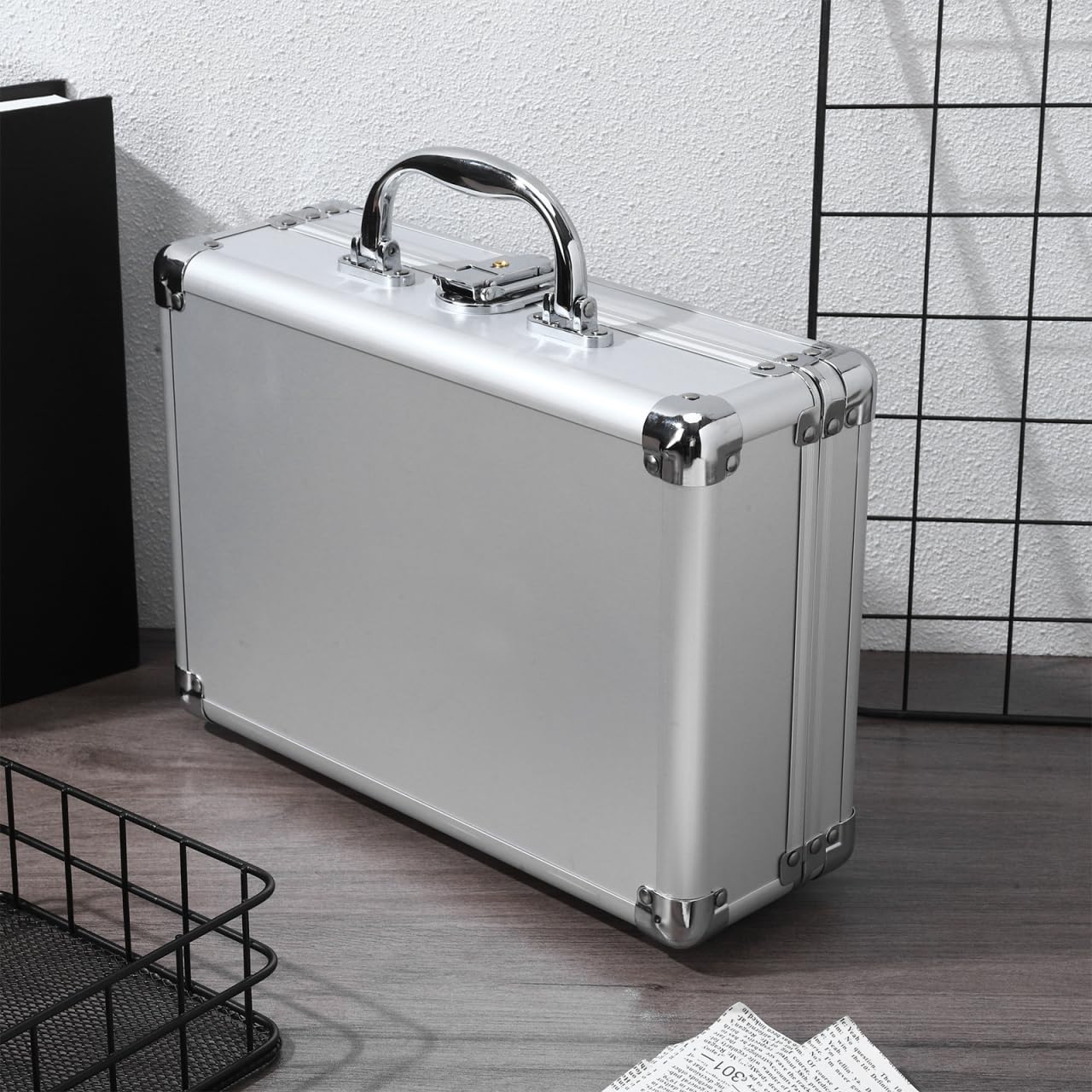 SHINEOFI Valigetta Rigida in Lega Di Alluminio 11.42X8.07X4.13In Valigia Portatile Con Maniglia Per Organizer Attrezzi Trucco E Accessori Professionali