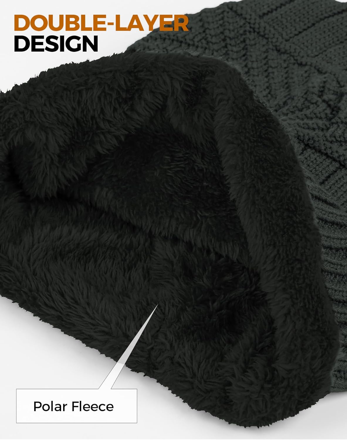 Beanie Hats for Men Women Neck Warmer Cold Weather Gear Men Gift Set for Winter Hat Neck Scarf Guys Face Mask Snow Suits - Image 4