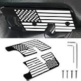 ZSJO Upgraded 2PCS Sun Visor Repair Kit,Aluminum Alloy American Flag Sun Visor Clips Compatible with Jeep Wrangler JK 2018,JL 2018-2023,2020-2023 Gladiator Accessories. (White)