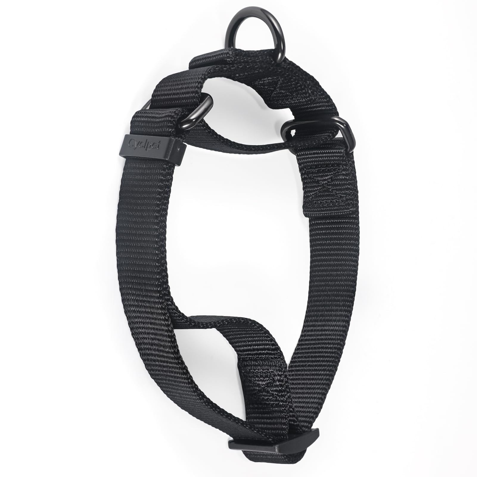 Collares de perro martingala ajustables de nailon, collar de perro cómodo y sedoso con clip resistente para perros activos. (negro, mediano)