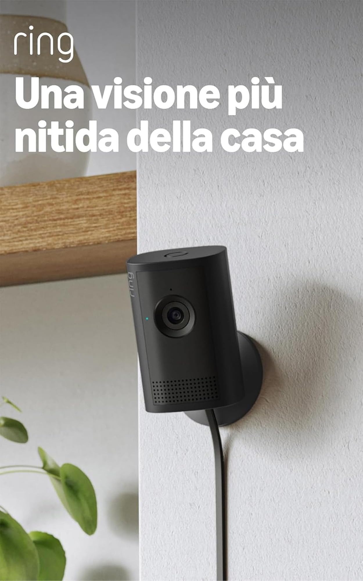 Ring Videocamera interna Plus (ultimo modello) con Videocamera esterna Plus | Videocamera di sicurezza plug-in | Retinal 2K, zoom ottimizzato 4x| Prova gratuita di 30 giorni del piano Ring Home