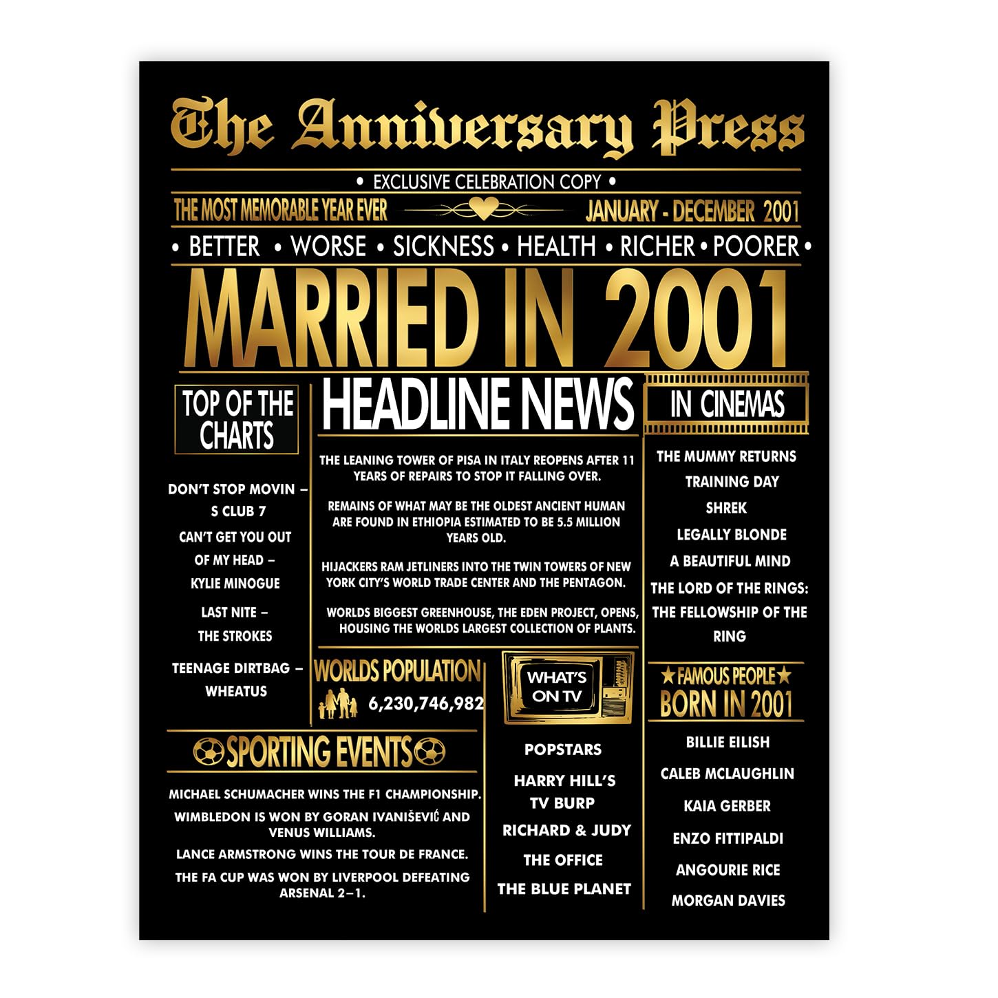 Stuff4 Gold 25th Anniversary Poster Unframed
