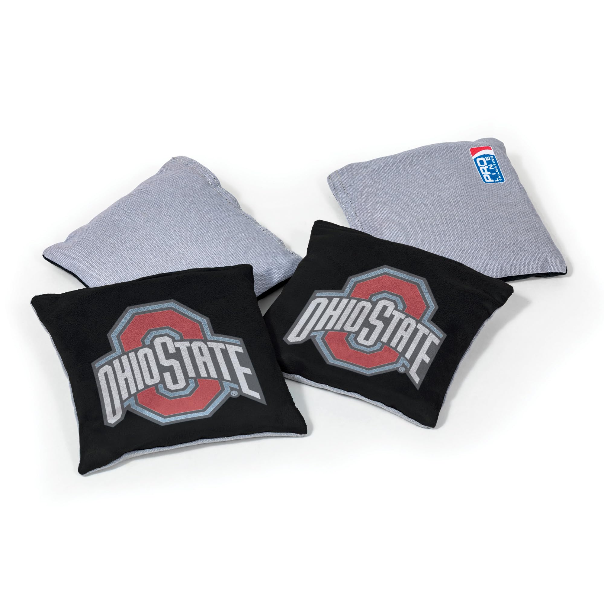 College Pro Football Ohio State Buckeyes Dual-Sided Bean Bags by Wild Sports, 4 Pack - Premium Toss Bags for Cornhole Sets