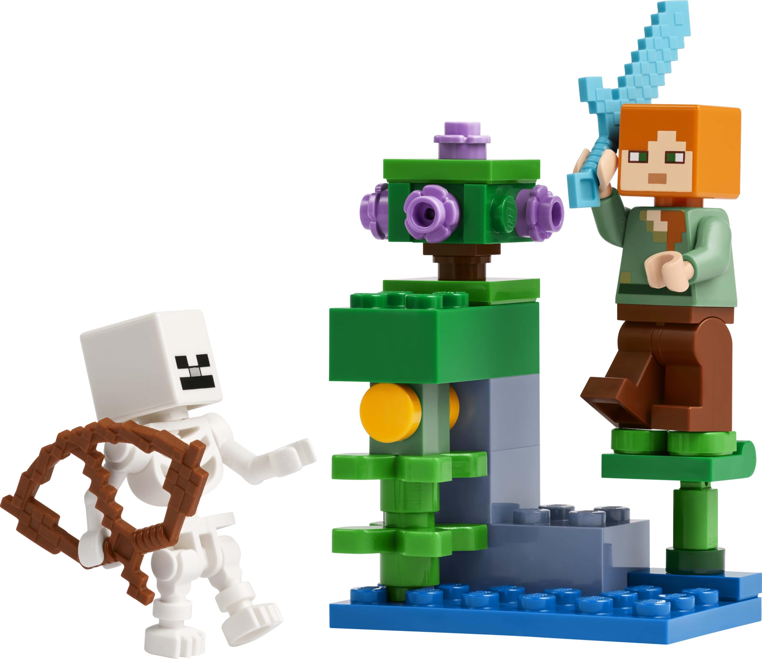 Amazon.com: LEGO Minecraft The Lush Cave Fight with Alex and