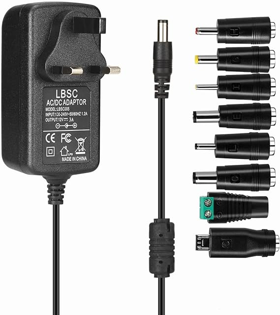 UK plug12V 3A Power Supply Adapter, for LCD Monitor,Yamaha Keyboards, Led Strips Lights,CCTV Camera DVR Security System Video & Audio Device Accessory