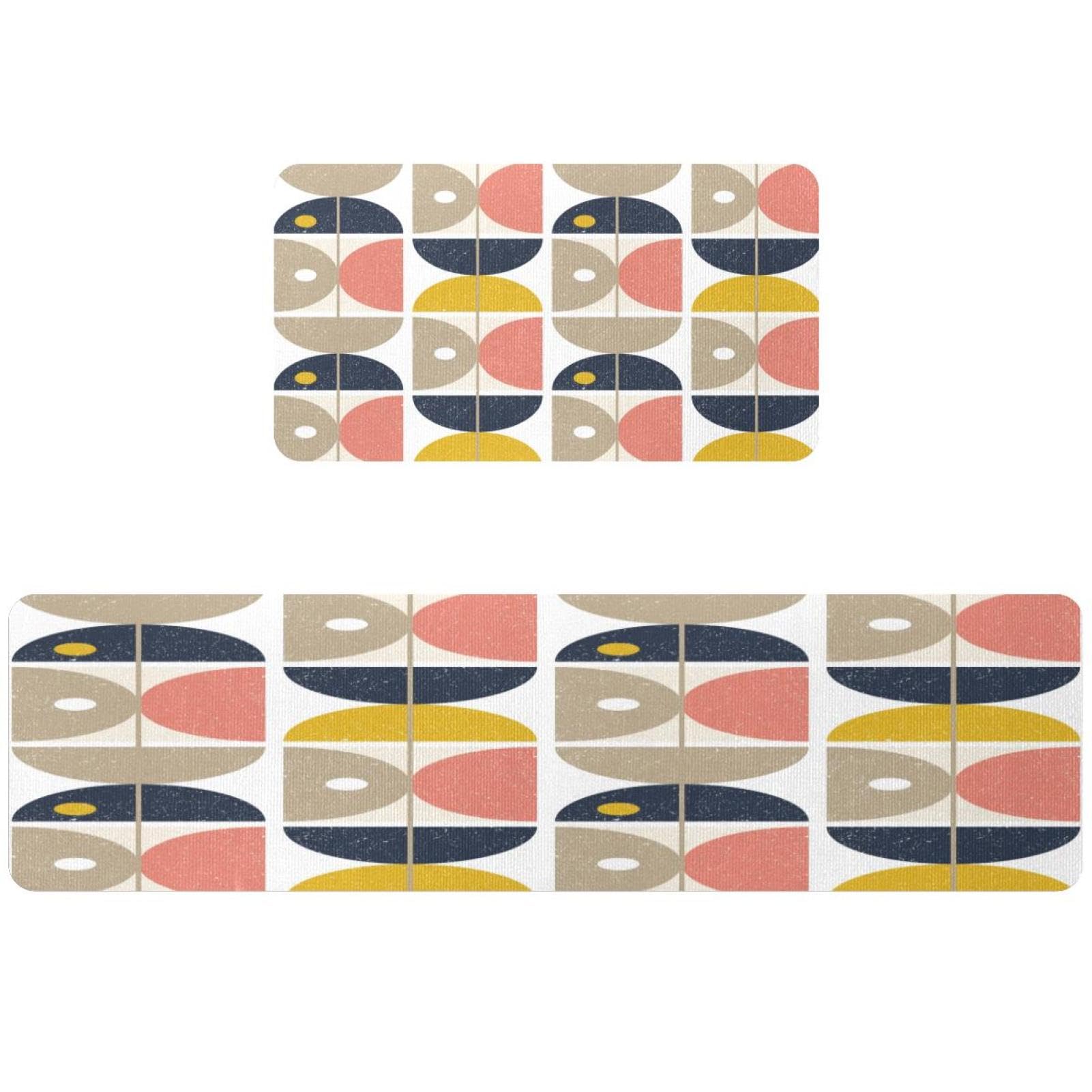 Tapis de cuisine lavables lot de 2 antidérapants absorbants colorés