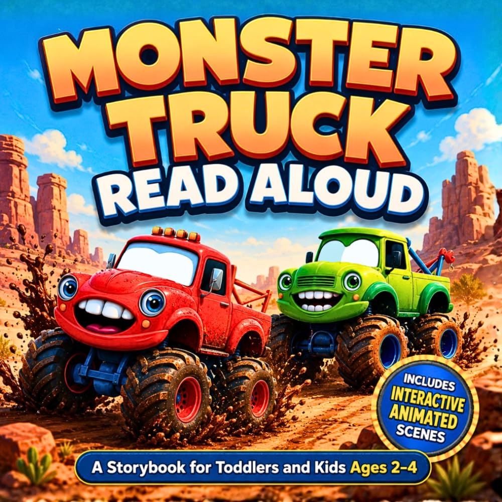 Monster Truck Read Aloud: A Rhythmic Storybook for Toddlers to Learn Colors and Virtues. Includes Interactive Animated Scenes.