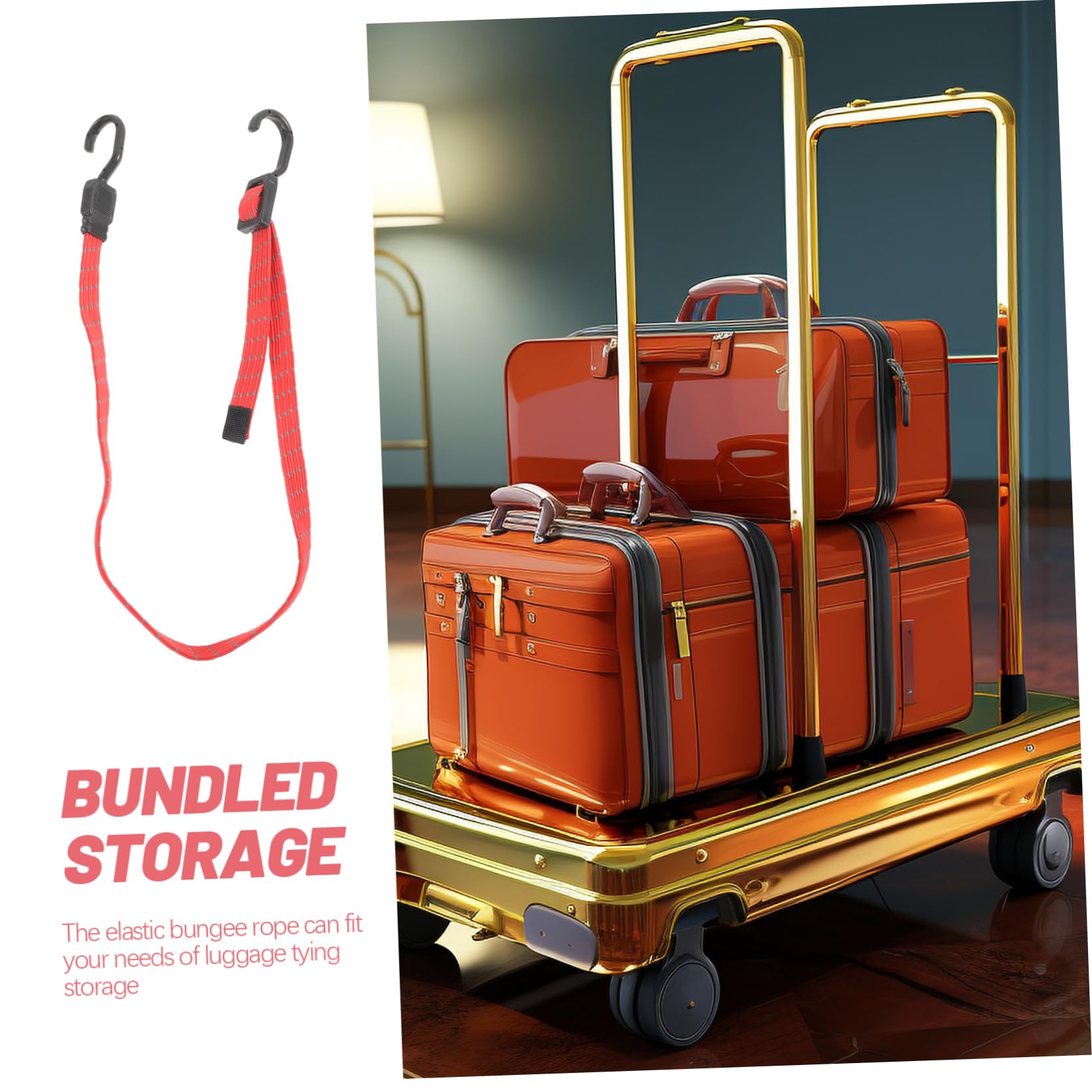 Toddmomy 5pezzi Corda Elastico Multifunzionale Con Ganci Fissaggio Sicuro Per Bagagli e Carichi Per Ufficio Giardino e Viaggi