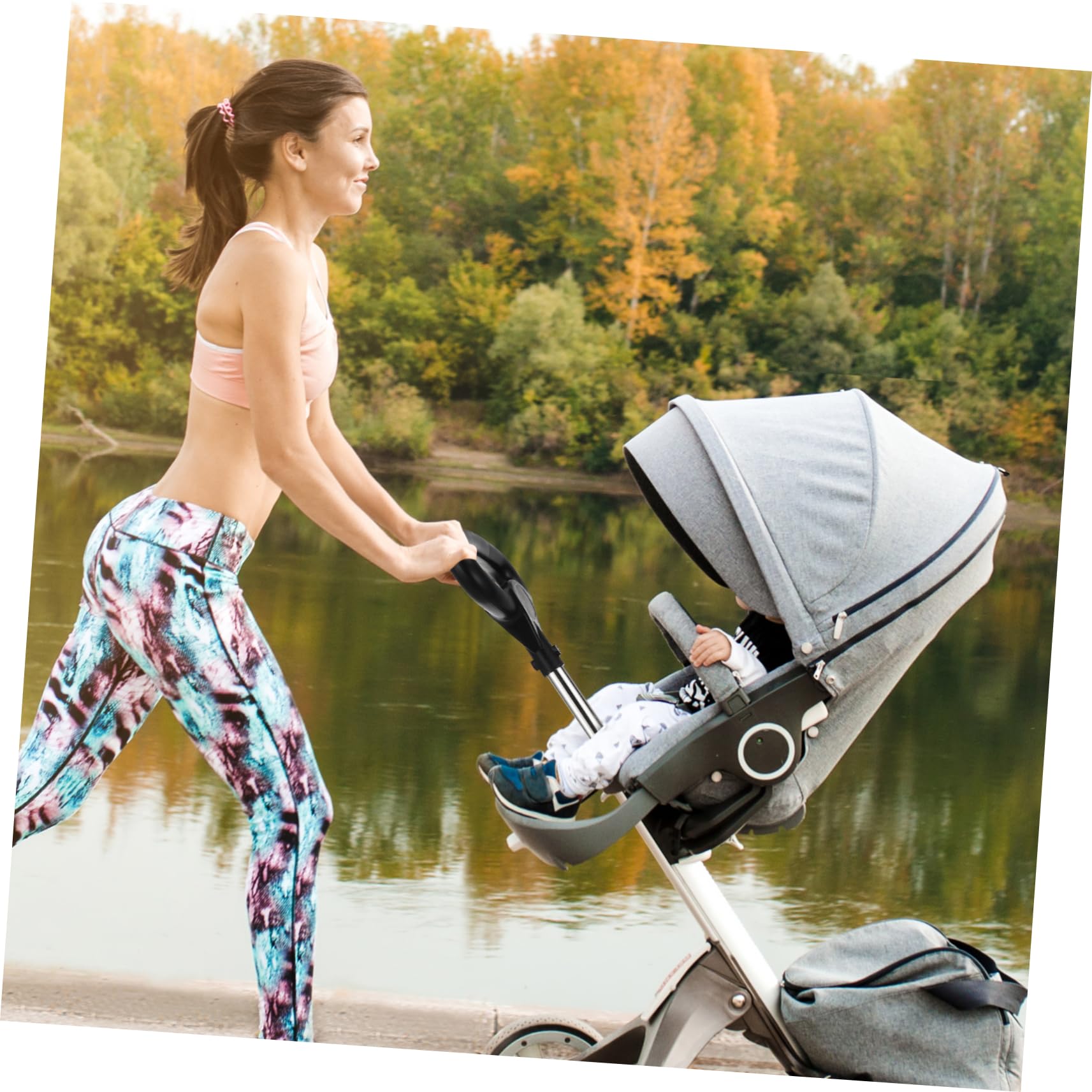 TOYANDONA Accesorio para Cochecito de Ñiño Asa Ergonómica y Diseño en Acero Inoxidable, Mejora la Maniobrabilidad para Padres en Carritos para Ñiño