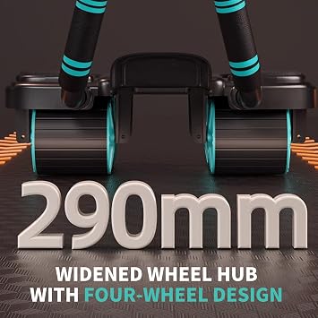 Abdominal Wheel Roller – 4-Wheel Ab Roller for Core Training, Automatic Rebound Ab Roller Exercise Wheel with Elbow Support, Stability Grip for Home Gym Workouts, Core Strength Training Equipment