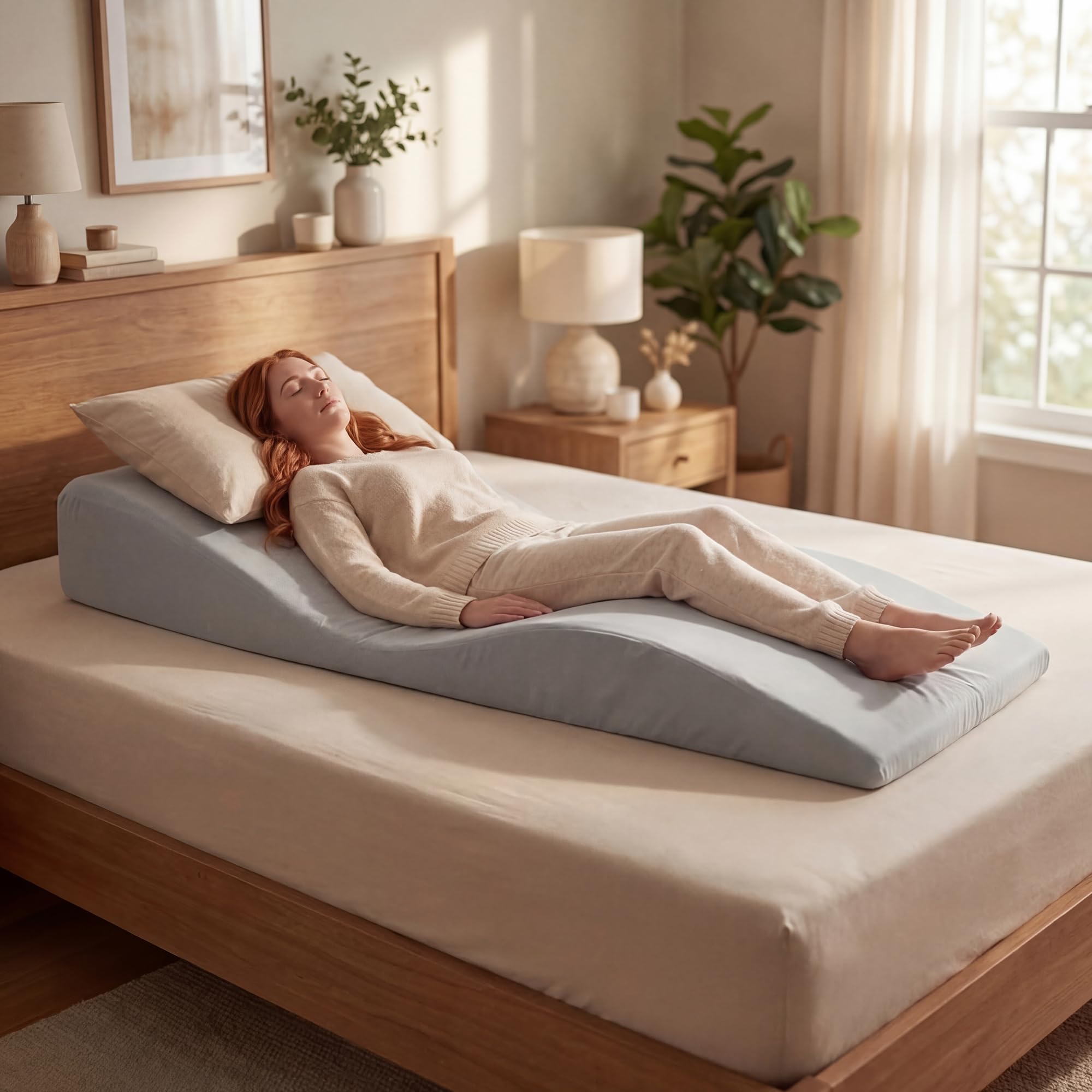Conjunto de Almohadas Cuña para Cama, Colchón Cuña Corporal para Descanso y Recuperación, Almohadas de Espuma Postoperatorias para Reflujo Ácido, Ronquidos y Alivio del Dolor de Espalda