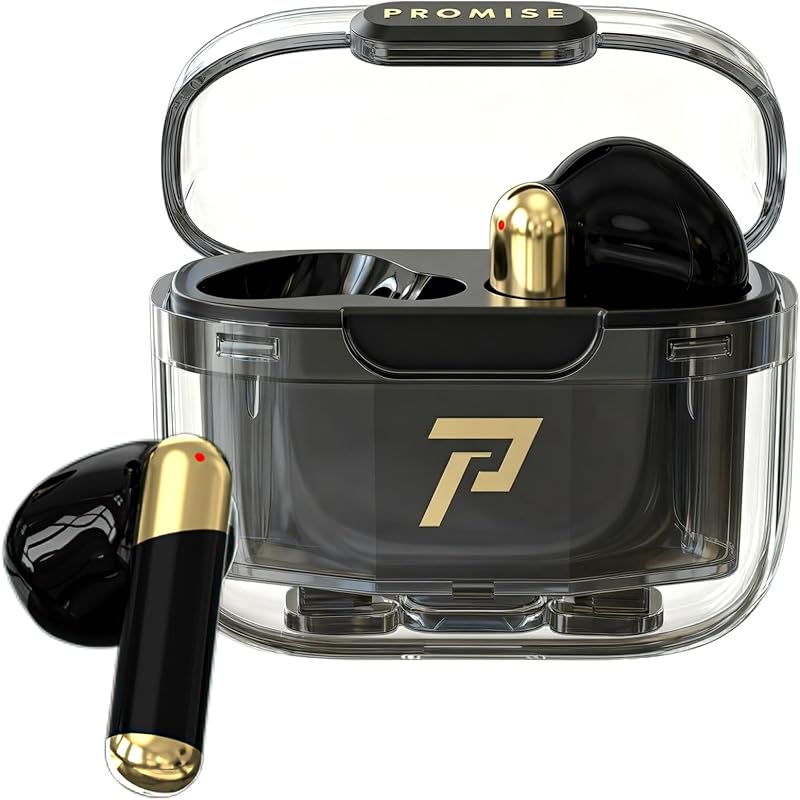 Promise Wireless Earbuds Bluetooth5.3 Earphones,40Hrs Play, ENC Noise Cancelling Mic,13mm Deep Bass,Remote Control for TikTok,YouTube Shorts Like,Smart Phone Laptop Computer Sports Headphones(Black)