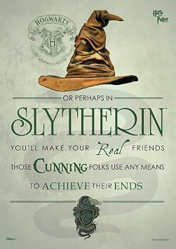 MIGHTYPRINT Harry Potter - Slytherin - Hogwarts Sorting Hat House Quote   Durable 17  x 24 Wall Art   NOT Made of Paper   Officially Licensed Collectible